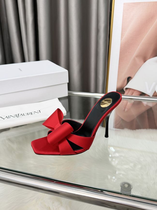 Saint Laurent BABYLONE mules in satin 10CM F6629-4
