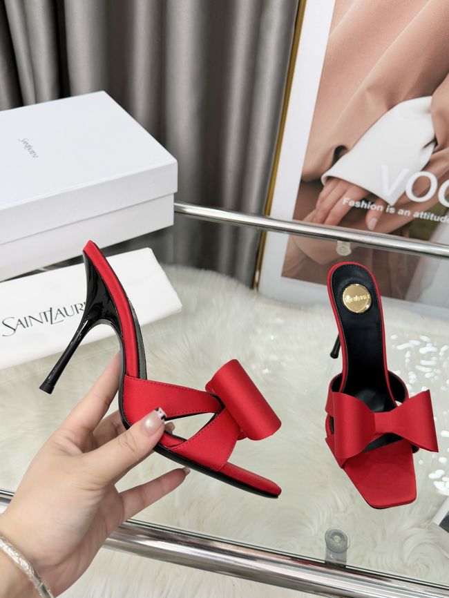 Saint Laurent BABYLONE mules in satin 10CM F6629-4