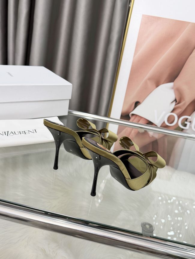 Saint Laurent BABYLONE mules in satin 10CM F6629-5