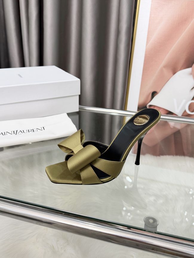 Saint Laurent BABYLONE mules in satin 10CM F6629-5