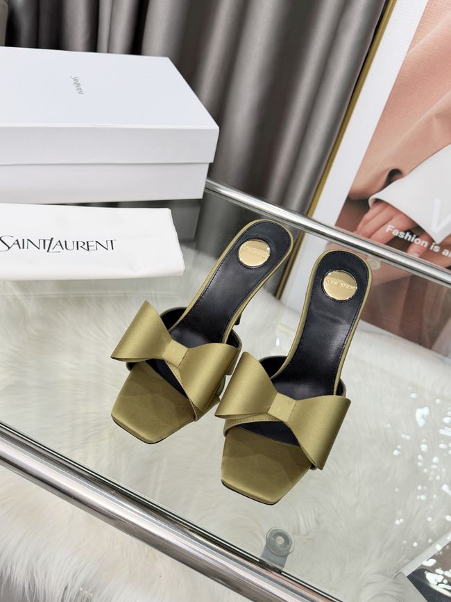 Saint Laurent BABYLONE mules in satin 10CM F6629-5