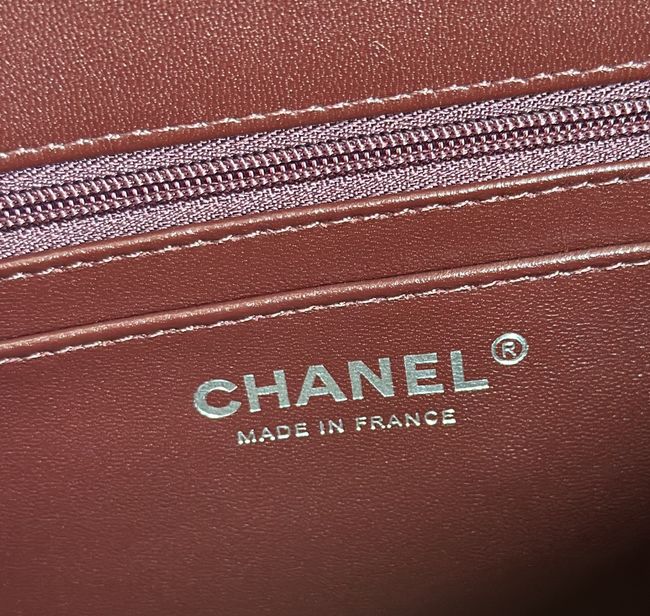Chanel MINI FLAP BAG Crocodile Embossed 1116 Dark Burgundy&silver Chanel MINI FLAP BAG Crocodile Embossed 1116 Dark Burgundy&silver