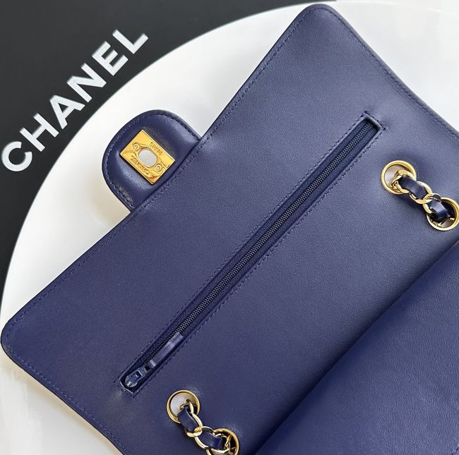 Chanel Small Flap Bag Crocodile Embossed 1112 dark blue&gold Chanel Small Flap Bag Crocodile Embossed 1112 dark blue&gold