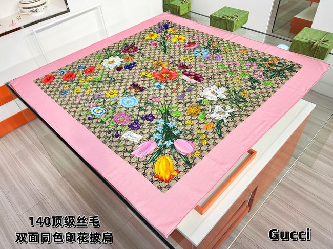 Gucci Wool and Silk Shawl A008HK-3 Gucci Wool and Silk Shawl A008HK-3