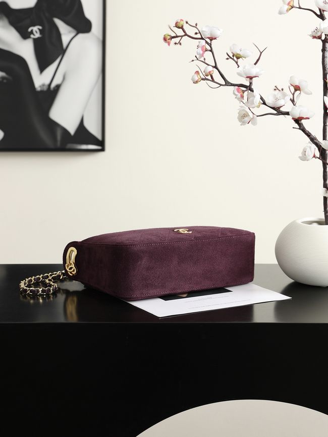 CHANEL Hobo Bag Suede AS6640 Burgundy CHANEL Hobo Bag Suede AS6640 Burgundy