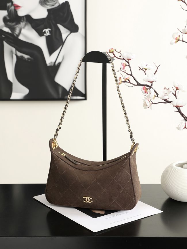 CHANEL Hobo Bag Suede AS6640 dark brown CHANEL Hobo Bag Suede AS6640 dark brown