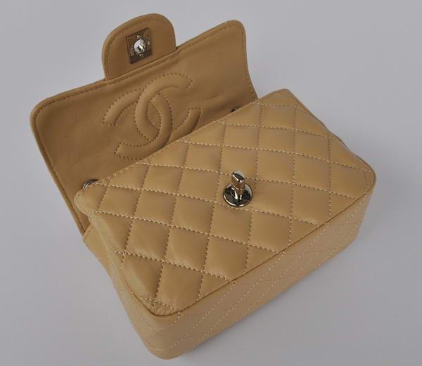 Cheap Chanel Classic mini Flap Bag 1115 Apricot Sheepskin Silver Hardware Cheap Chanel Classic mini Flap Bag 1115 Apricot Sheepskin Silver Hardware